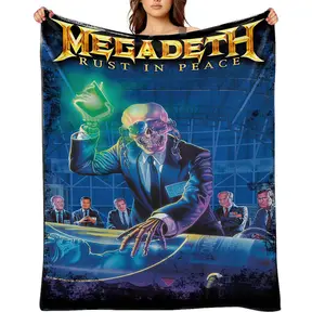 Megadeth-Flannel Throw Blanket for Girls Boys- Ultra Soft, Anti-Shrink & Wrinkle-Resistant ,Quick-Dry, Machine Washable Cozy Throw ,Perfect Gift for Kids Adults A-52