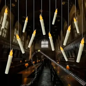 Floating LED Candle Light, 1 Box Magic Wand Design Hanging Light with Remote Control, Decorative Light for Home Living Room Bedroom School