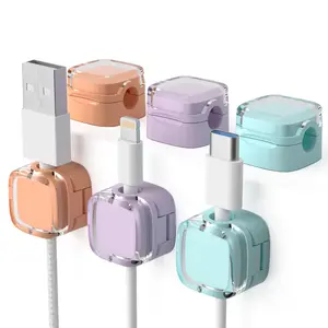 Magnetic Cable Organizer Set Adjustable Adhesive Clips for Tidy Cable Management Under Desk, in Car, at Home or Office (Mixed Colors)