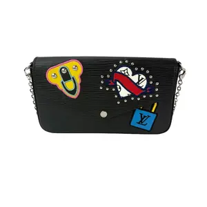 Pre-owned Louis Vuitton Leather Crossbody Bags Felicie Pochette Limited Edition Patchwork Black Epi Crossbody Bag