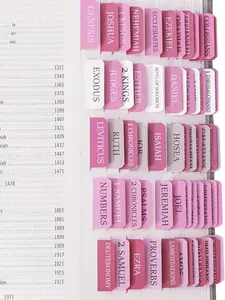 Pink Bible Tabs for Women & Men, Laminated Bible Tabs for Study Bible, Boho Theme Bible Tabs for Easy Navigation, Simplify Your Bible Reading Experience with Easy-to-Use Indexing Tabs