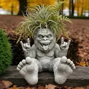 Creative Bigfoot Flower Pot with Rebellious Bigfoot Resin Design, Flower Planters, Unique Garden Decor for Yard and Patio, Eye-Catching Home Ornament