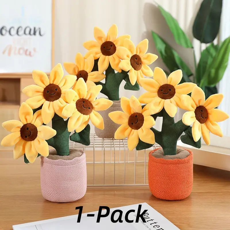 Artificial Sunflower Potted, 1 Count Faux Sunflower Potted, Lifelike Fake Plant, Decorative Flowers for Home Party Wedding Anniversary Festival, Fruit