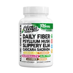 Clean Nutra Psyllium Husk, Slippery Elm & Aloe Vera Fiber Supplement for Digestive Health & Daily Fiber Support - Fibrova