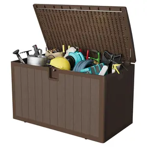 Garvee 130-Gallon Outdoor Storage Box with Lid, Weather-Resistant Design, Side Handles for Easy Mobility, Ideal for Patio Furniture and All-Weather Use
