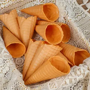1/5 Realistic Faux Ice Cream Cone Shells - Durable PVC Food-Grade Simulation for Photography, Stage Props, Ice Cream Practice & Party Decor, Ice Cream Party Decorations, Playful Design, Foodgrade Material