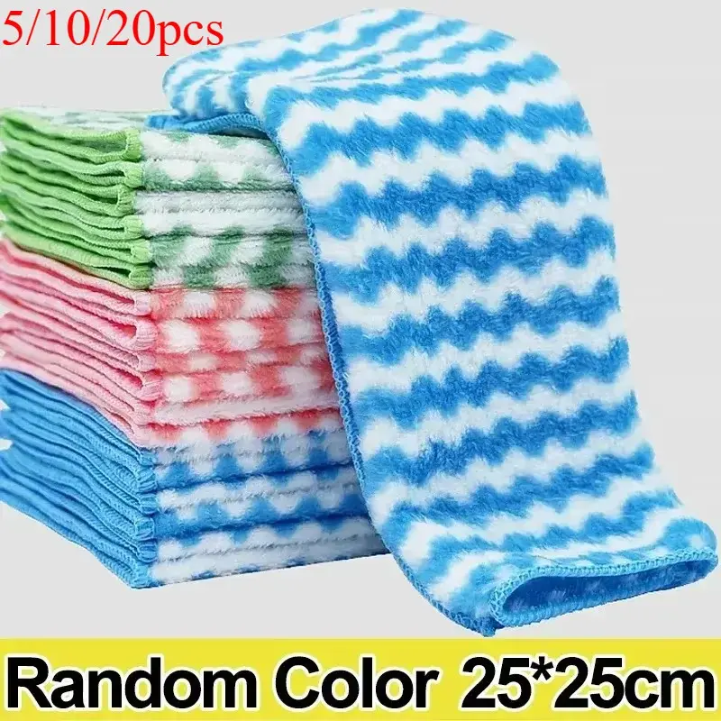 Coral Fleece Dish Cloths Set (20/10/5pcs), Dishcloths for Washing Dishes, Soft Cleaning Towel, Kitchen Cleaning Towels, Non-Greasy Non-Shedding, Ideal for Kitchen & Household Cleaning, No Electricity Required