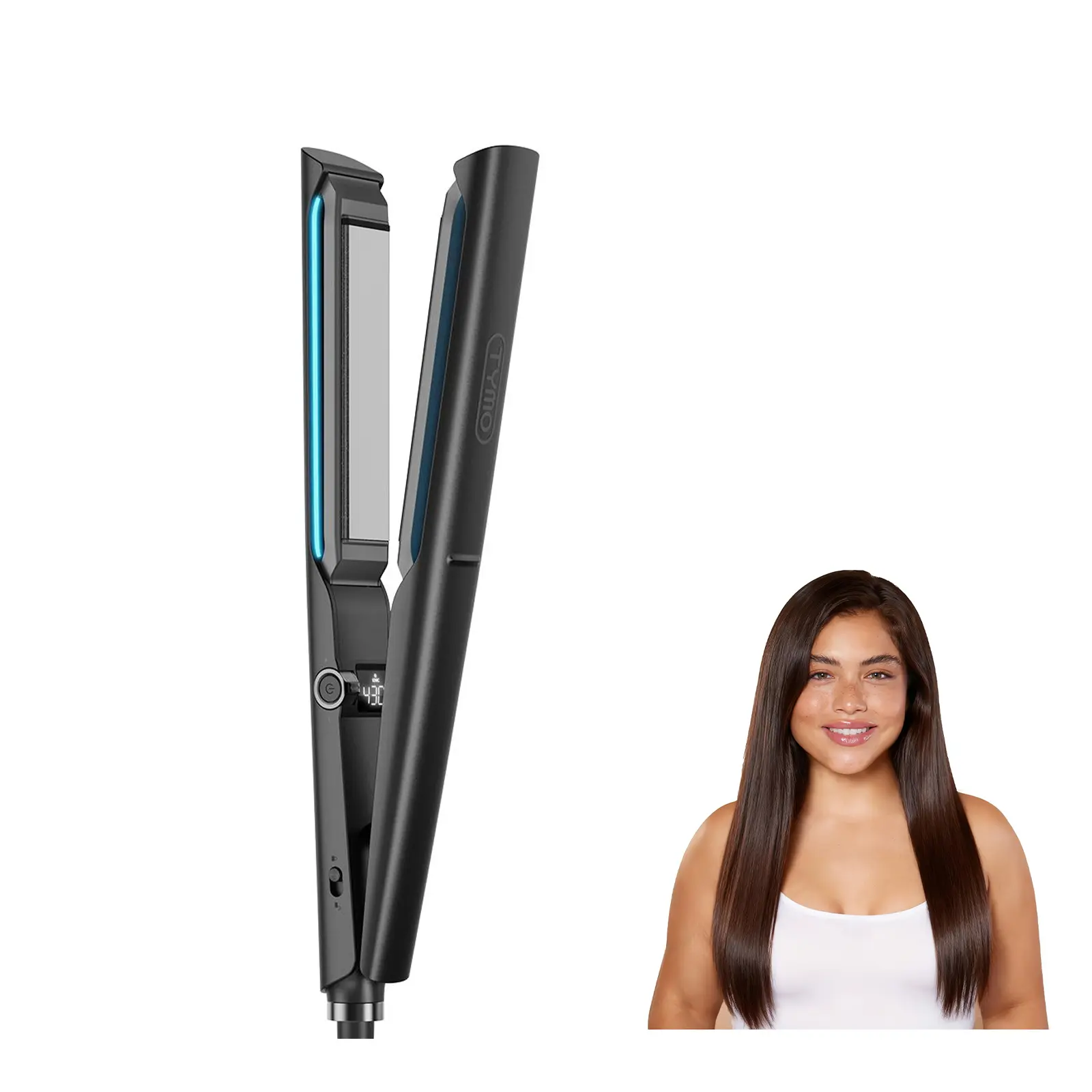 【Live Only】TYMO FLAIGHT HOLO - 2-in-1 Flatiron and Curler, Keratin Micro-Gold Ceramic Coated Plates, Temperature Memory, Dual Voltage, Hair Shaft Hydration