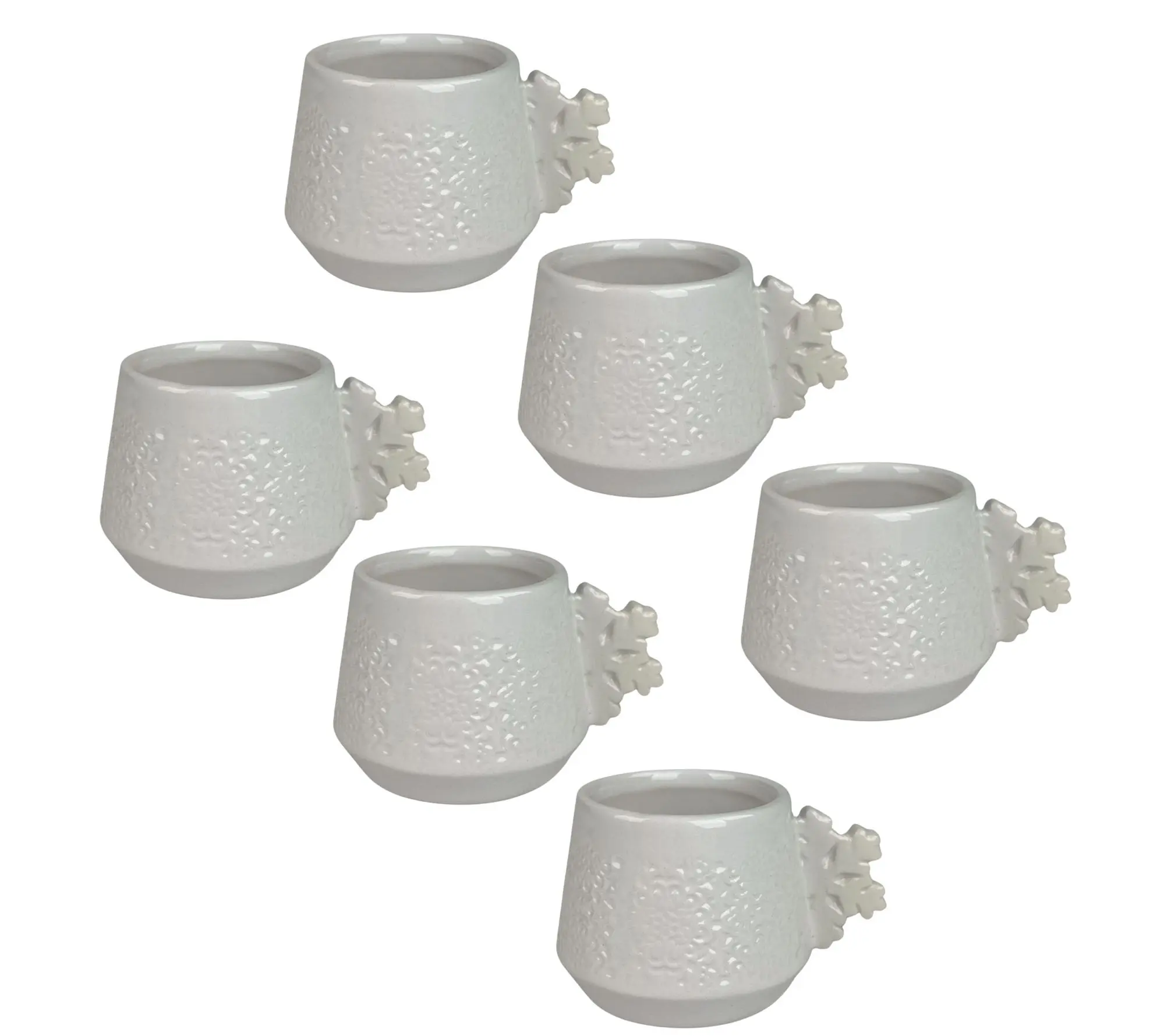 10 Strawberry Street Set of 6 Snowflake HandleEspresso Cups 10 Strawberry Street Set of 6 Snowflake HandleEspresso Cups