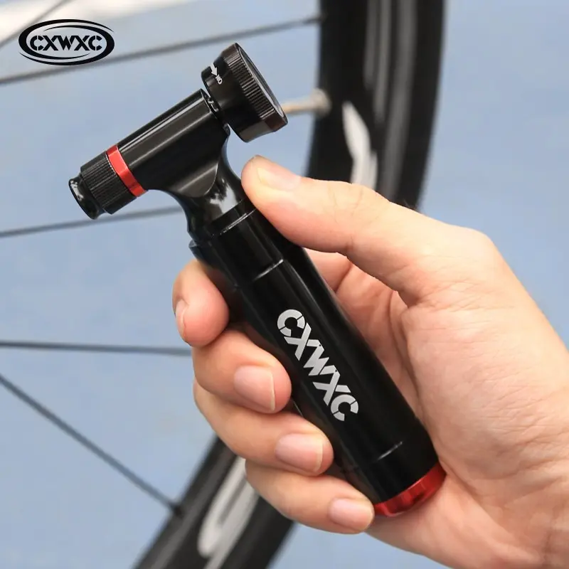 Cxwxc Mini Bike Air Pump 130PSI Road & Mountain Bike Co2 Inflator Aluminum Portable Inflatable Tire Inflator Cycling Bicycle Accessories Bicycle Parts