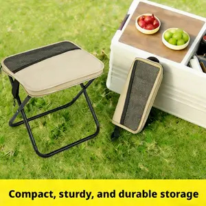 Outdoor Camping Foldable Stool Ultra Lightweight Portable, Collapsible Backpack Carrier Holds Up to 300 Lbs, Ideal for Hiking Fishing