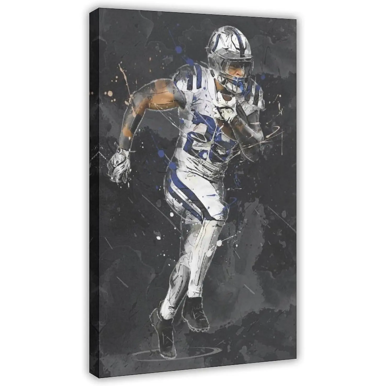 Jonathan Taylor Athlete Image Sports Canvas Poster - Customizable, Multi-Size Home Wall Art Decor for Living Room, Garden Gift (As the Image Shows), Office