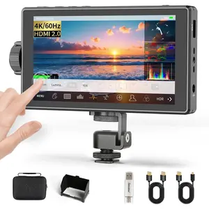 A5  Screen Camera Field  5.5" 600nits 4K/60Hz HDMI 2.0 in/Out External Camera  for DSLR with HDR  LUT Full-Waveform Peaking Focus Assist, Sunshade & Carry Case Included