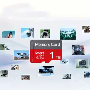 Memory card with adapter, micro TF Micro SD card - Compatible with wireless security cameras for video recording, compatible with dashboard cameras and mobile phone files, supports PC document storage