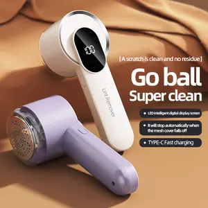 USB Rechargeable Electric Lint Remover - Household Clothes Pilling Shaver with Digital Display, 6-Blade Design, Suitable for Clothing, Bedding