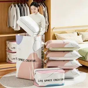 Thick Vacuum Compression Bag, No Pump Needed, Ideal for Clothes and Quilts, Moisture-Proof Sealed Storage Bag, Bedroom Organization