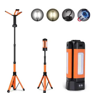 CuLiDing Rechargeable Camping Light with Stand, 67" Tall Portable Cordless, Multiple adjustable lumens, 4000K/6500K Dimmable with Detachable Tripod for Outdoor work, Emergency, Camping, Fishing, Garage