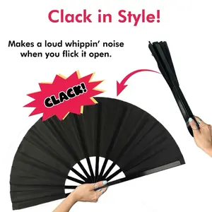 Large Folding Clack Fan - Loud Snap Hand Fan for Line Dance, Rave, Festival, Performance, Costume Play, Decor