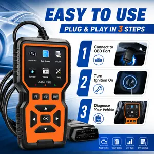 Professional OBD2 Car Scanner Diagnostic Tool - Suitable for Reading Vehicle Codes, Clearing Fault Codes, 35901 Trouble Code Library, Real-Time Data Stream, Oxygen Sensor Tester, Battery Voltage Reading, Mode 6/8 Detection