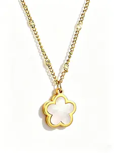 Sweet Flower Shell Pendant Necklace, Elegant Jewelry for Women and Girls, Fashionable Accessory for Any Occasion, All Seasons Wear, Jewelry Gifts