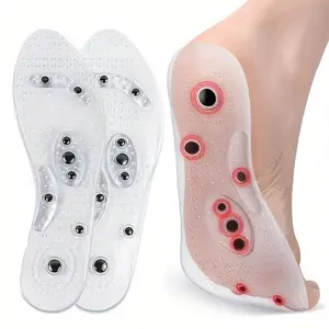 2pcs Magnetic Acupressure Foot Massager Insoles | Reflexology Acupoint, Comfortable PVC Material, Transverse Arch Support Design for Even Stress Distribution & Circulation Footwear Shoe