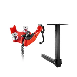 VEVOR Heavy-Duty Pipe Chain Vise, 1/8" - 5" Pipe Capacity, 26" Rugged Chain & Cast Iron Base, Hitch Mount Vise Plate Holder With Adjustable Height - Fits 2 inch x 2 inch ReceiverSummervibes