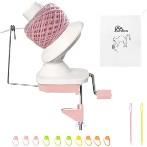 Hand Operated Yarn Winder for Crocheting, Manual Wool Winder Holder for Fiber and String Balls