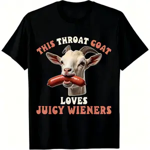 100% Cotton This Throat Goat Loves Juicy Wieners T-Shirt Women Men Unisex Clothing Streetwear