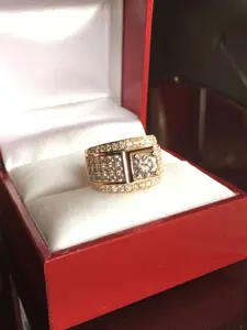 Men's Engagement Ring, Shiny Alloy Zirconia Decorated, Perfect for Daily Wear, Wedding Anniversary, Party, Valentine's Day, Birthday Gift, Gift Ready