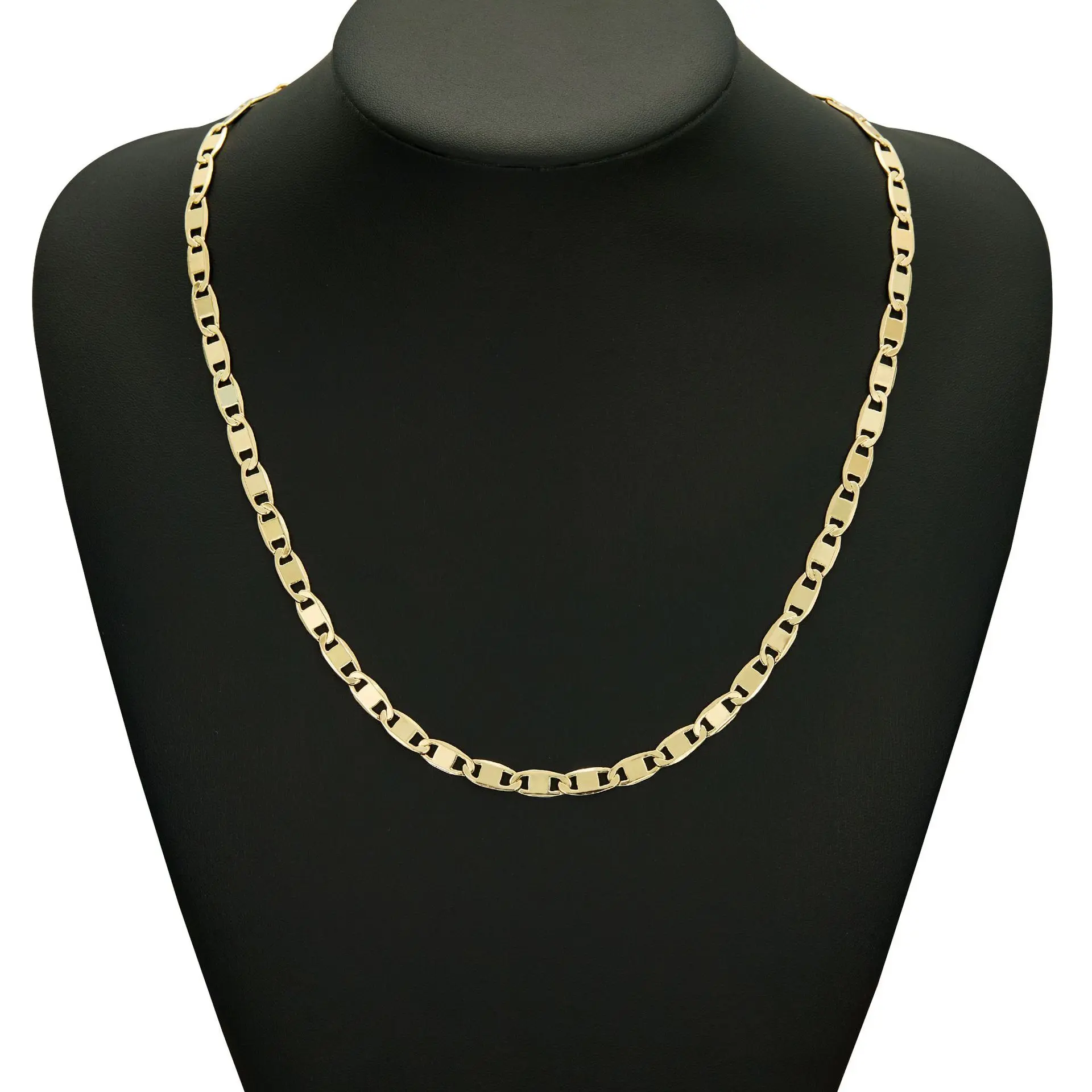 14K Gold Plated 6mm Mariner Chain with Lobster Claw Clasp | Gold Chain | Gold Mariner Necklace for Men and Women 19.68/23.62inch