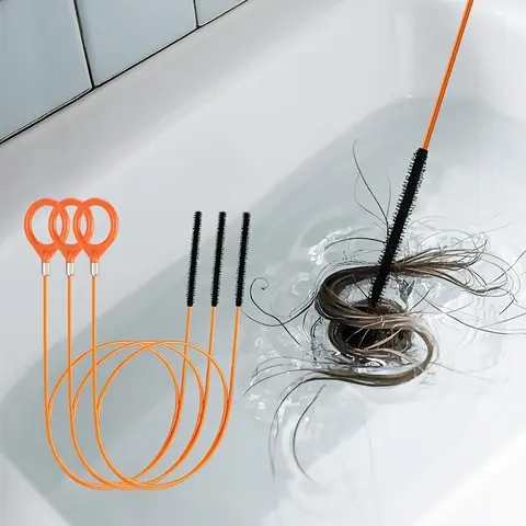 Extra Long Stainless Steel Drain Pipe Unclogging Hook, Drain Clog Remover, Anti Clogging Drainage, Nylon Coated, Flexible Snake Design, Durable for Bathroom Sink, Bathtub, Shower