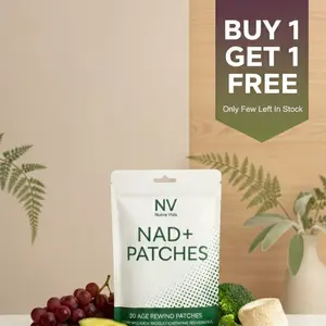 NAD+ Energy & Revitalization Patch - Supports Skin Aging, Improves Energy & Focus, 2.75 x 2.75 Inches, 200 mg NAD+, 1000 mcg Vitamin B12, 50 mg CoQ10