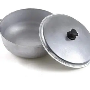 Colombian 6.9 Quart Traditional Cast Aluminum Caldero or Dutch Oven with Lid - Ideal for Cooking and Baking - Pans, Cookware Pot Handles