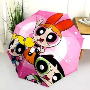 The Powerpuff Girls A (11) New printed universal umbrella, automatic folding umbrella, portable foldable travel umbrella, Lightweight Umbrella, outdoor umbrella, Rainproof, Black Friday, Christmas, and birthday gift.