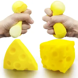 Adult Stress Relief Cheese Squeeze Toy, Novelty Cheese Squishy Toy, Stress Relief Toy, Party Small Gift, Sensory Stress Ball