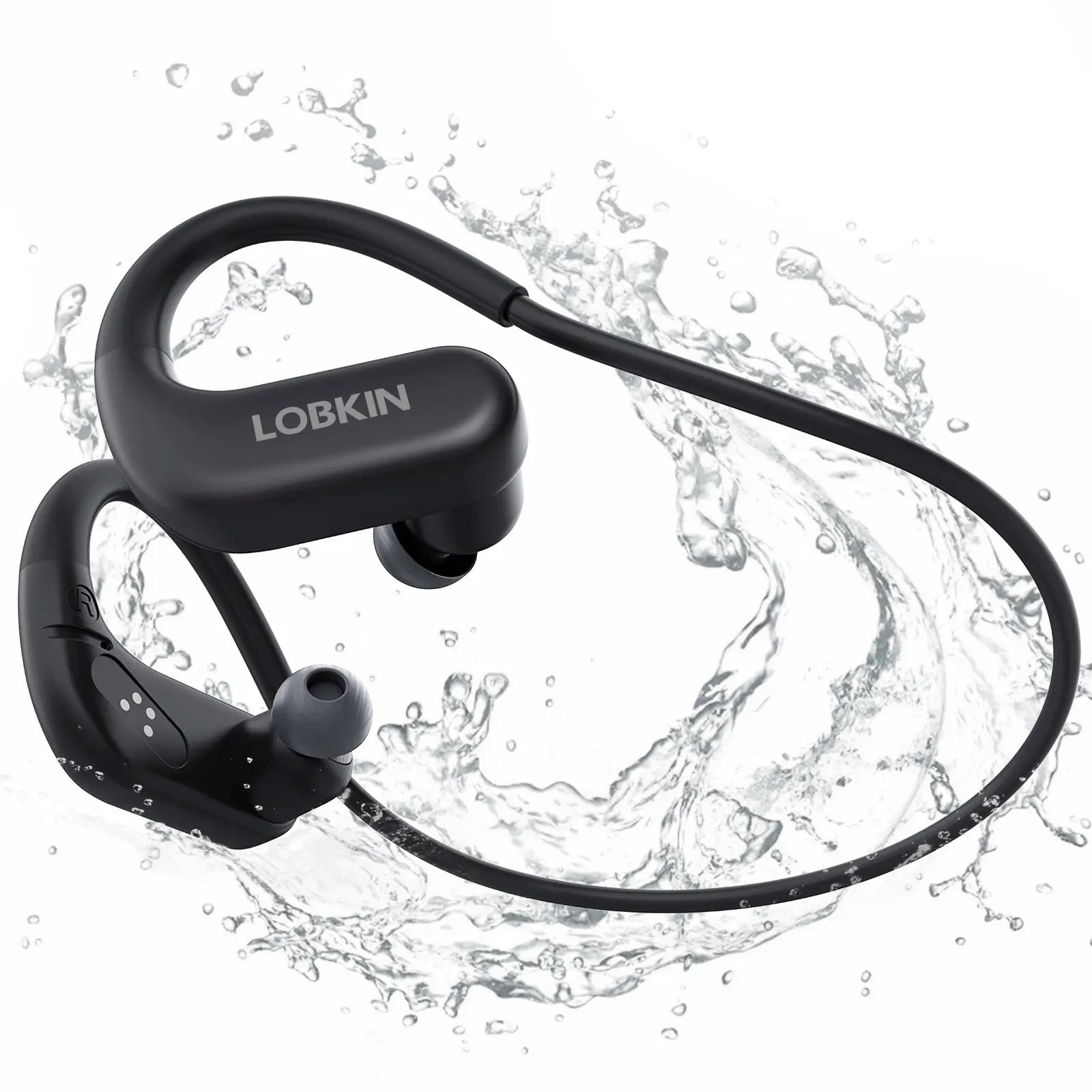 LOBKIN Waterproof Earbuds for Swimming, Bone Conduction Headphones IPX8 Swimming Headphones 8GB Memory Bluetooth 5.4 Wireless 8H Playtime in Ear Underwater Sport Earphones for Swimming, Running