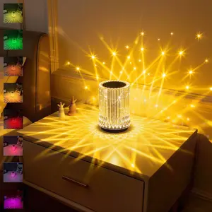Aesthetic Starburst Crystal Galaxy Lamp - RGB Multi-Color LED Vibe Light, Touch & Remote, for Bedroom, Bathroom, House Party, Room Tour - Viral TikTok Decor Gift