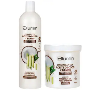 Blumin Organic Coconut Oil and Bamboo Kit - Shampoo 1000ml + Mask 700ml