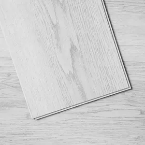 VEVOR Interlocking Vinyl Floor Tiles 48 x 7.3 inch, TikTokShopBlackFriday, 10 Tiles 5.5mm Thick Snap Together, Light Gray Wood Grain DIY Flooring for Kitchen, Dining Room, Bedrooms & Bathrooms, Easy for Home Decor