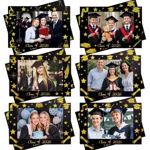 24 Pack Class of  Graduation Photo Frames – 4.7x7 Inches Paper Picture Frames, Desktop Standing Frames for Graduation Ceremonies & New Year Party Decorations