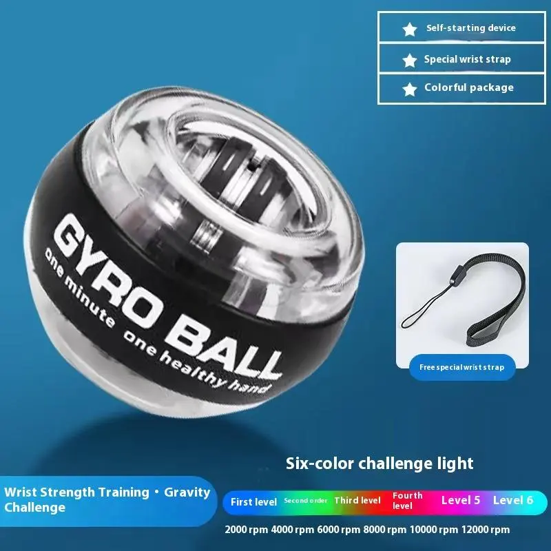 Metal Wrist Gyro Ball Hand Grip Exerciser - Metal-Built Workout Hand Gripper for Arm Strength Training