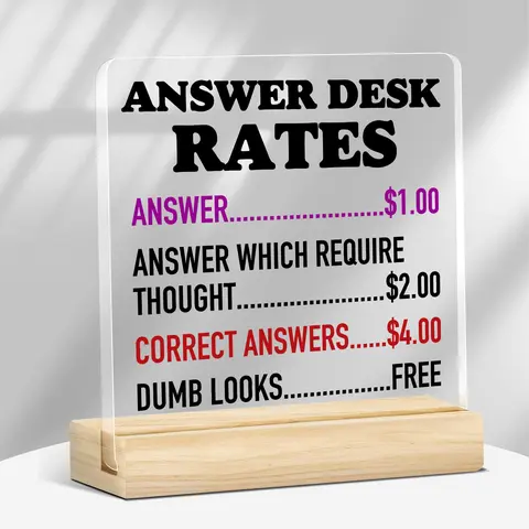 Acrylic Office Sign, Creative Gag Gift Desk Decor, Unique Cubicle Accessories for Coworkers, Boss & Friends, Home Decor, Acrylic Plaque Sign, Acrylic Desktop Decoration