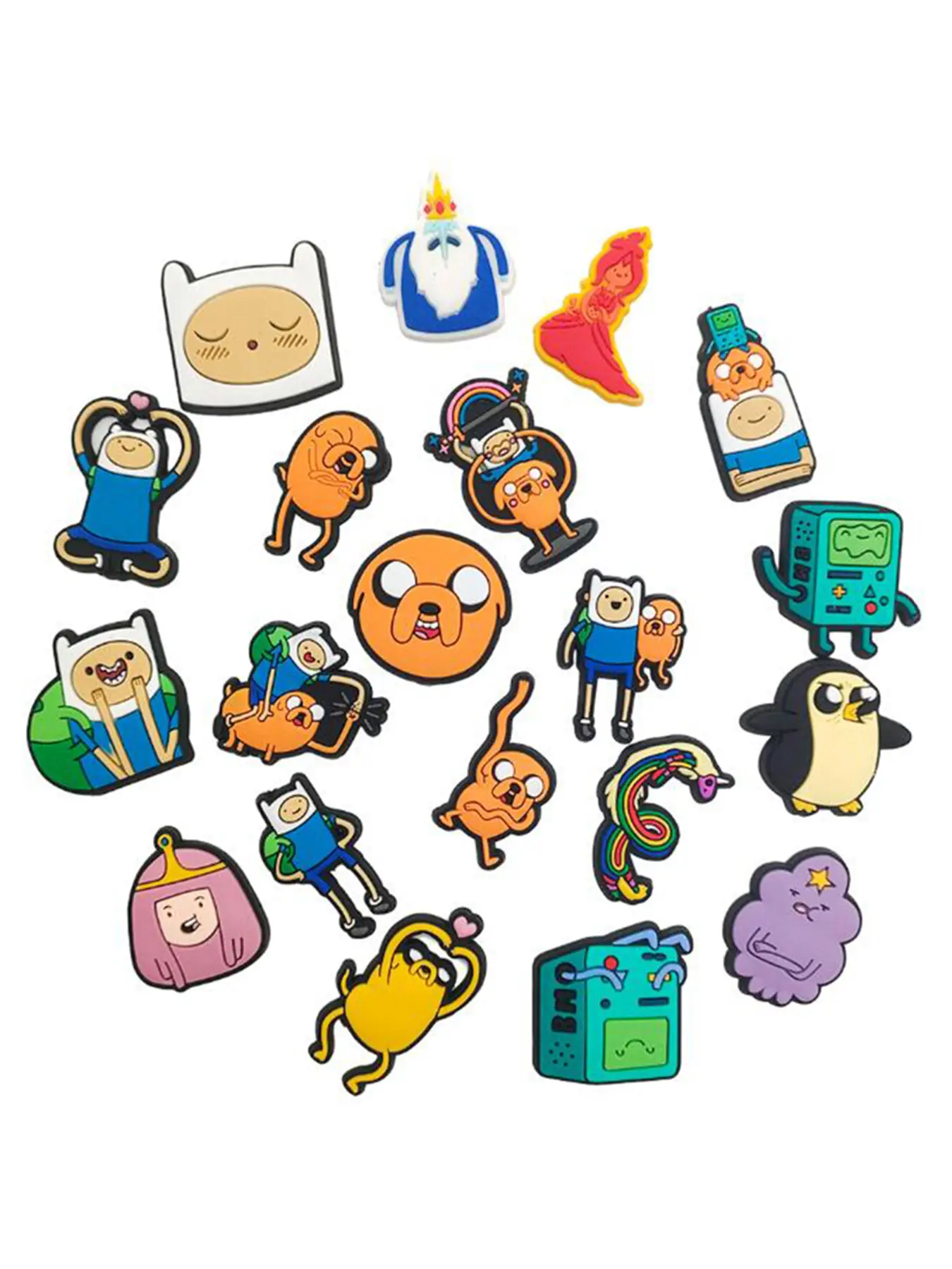 20pcs Cartoon Adventure Time Shoe Decoration Accessories Decor, Shoe Charms Set, Shoe Clips, PVC Beach Bag Shoes, Perfect Gift for Birthday Christmas Valentine's Day Halloween，Including Finn Jake Party Gift