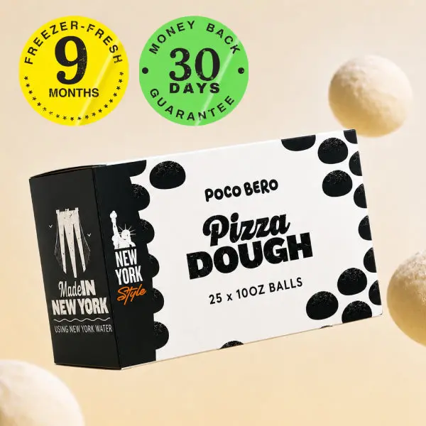 25x Frozen NY Style Pizza Dough Balls | Made in New York with Real NYC Water & Premium Ingredients | Perfect for Quick, Easy Home Pizza, Snacks & Authentic New York Taste