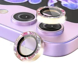 For Samsung Galaxy Z Flip 7 Diamond Metal Alloy Camera Lens Ring Cover, HD Glass Protector, Shiny Diamond Lens Film Protector, Accessories