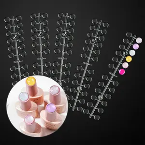 120 Pcs Round False Nail Display Tips, Clear Nail Art Color Display Chart Nail Swatch Sticks with Adhesive Sticker for Nail Training Practicing Color Displaying…… springtok