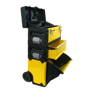 Stalwart Stackable 3-in-1 Portable Tool Box onWheels