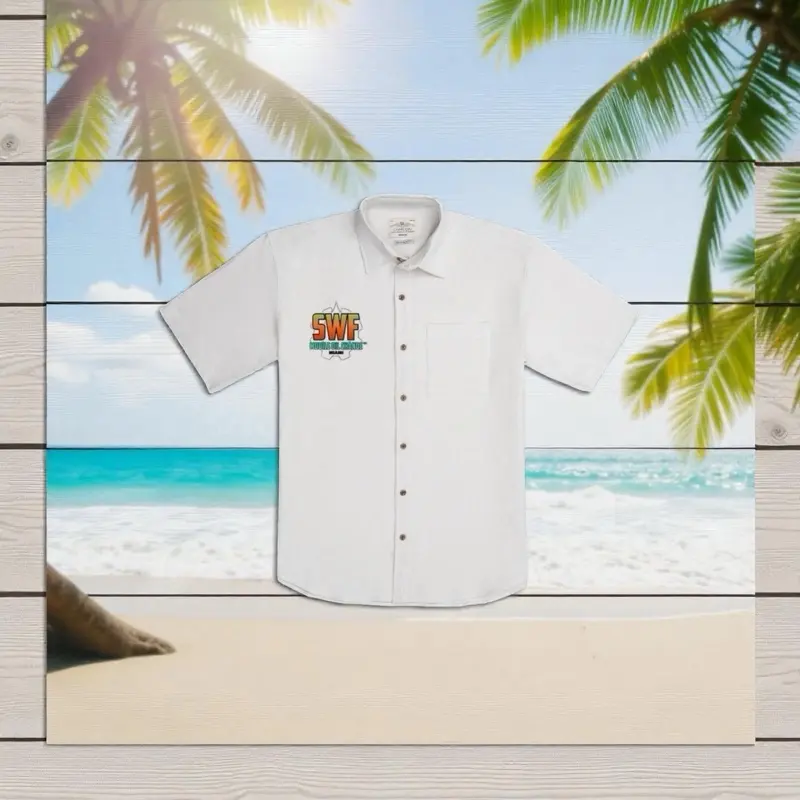 Custom White  Embroidered Name Tag Mens Short Sleeve Work shirt S-2XL Uniform
