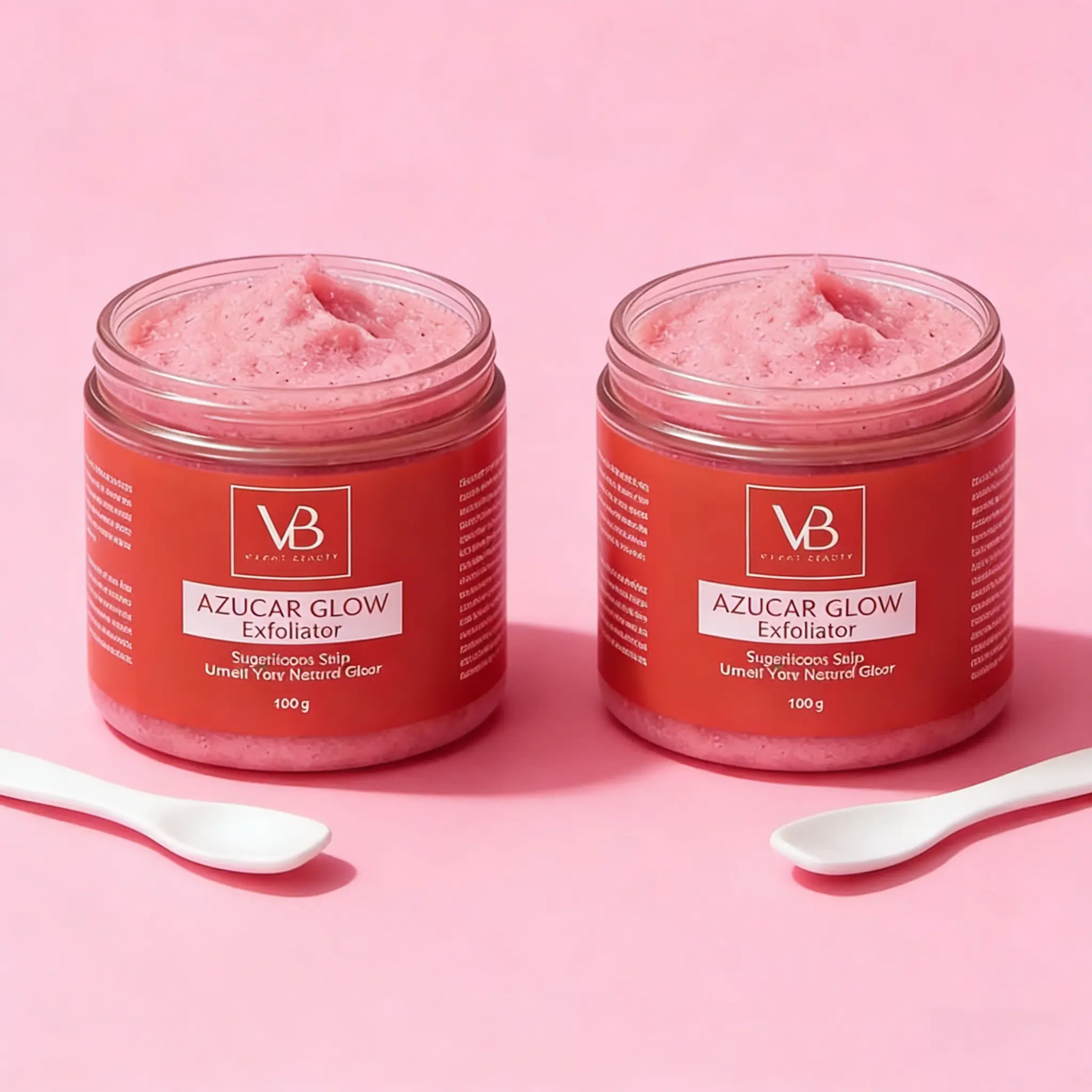 VB BLANQUEACULOS AZUCAR GLOW Sugar Scrub, Brightening Hydrating Facial Cleanser with Exfoliation for Smooth Skin, 100g