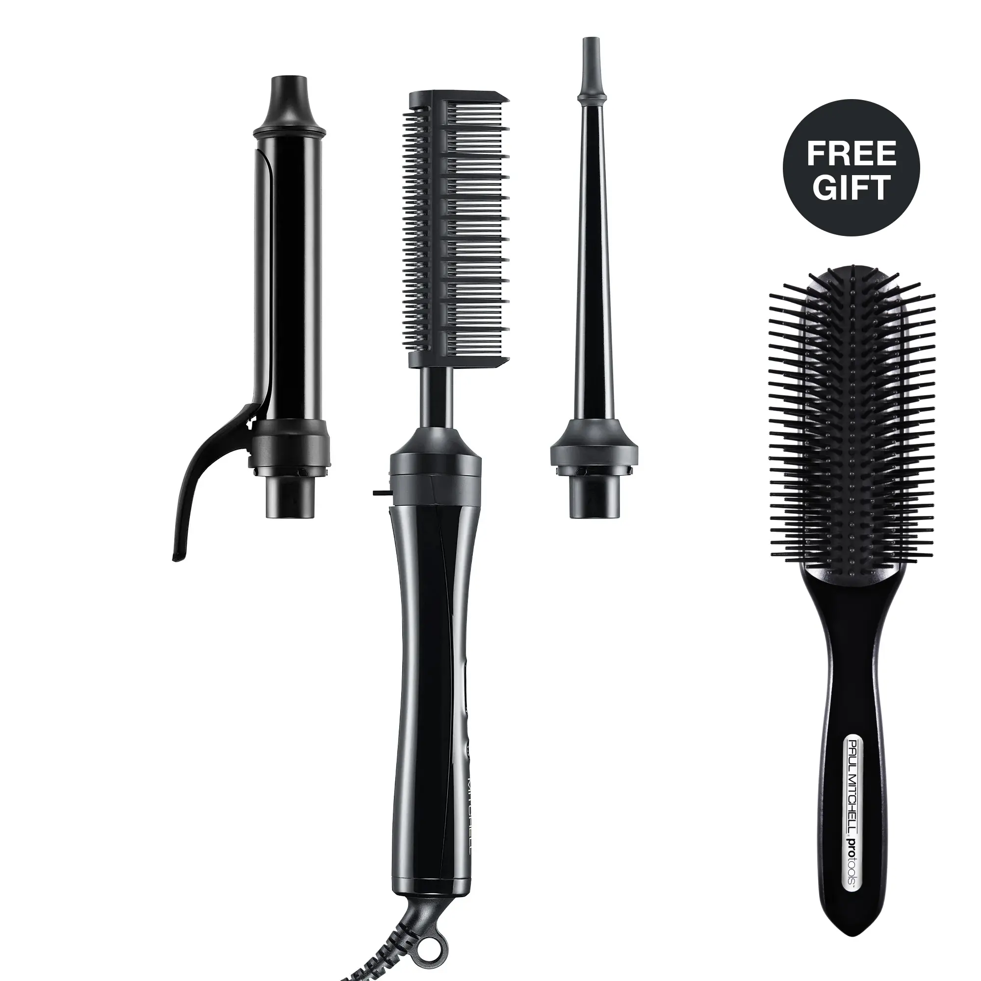 Paul Mitchell Texture 3-in-1 Interchangeable Curling Iron & Hot Comb with FREE 407 Styling Brush*
